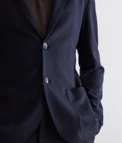 Giacca waffle in lino cotone