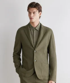Giacca waffle in lino cotone