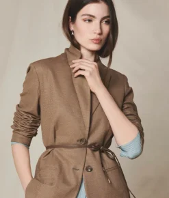 Giacca waffle in lino cotone