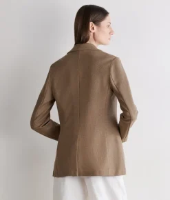 Giacca waffle in lino cotone