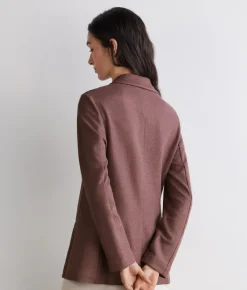 Giacca waffle in lino cotone
