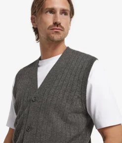 Gilet a coste in Cashmere Ultrasoft