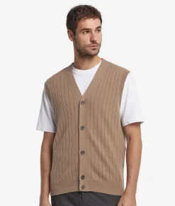 Gilet a coste in Cashmere Ultrasoft