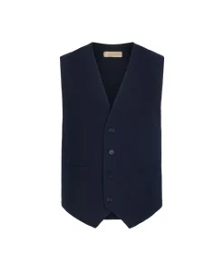 Gilet con bottoni in lana