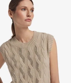 Gilet con trecce e strass in Cashmere Ultrasoft