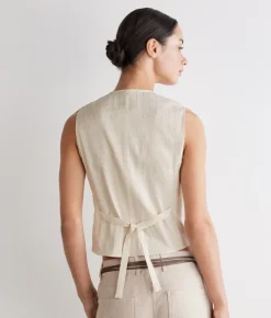 Gilet gessato paillettes