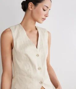 Gilet gessato paillettes