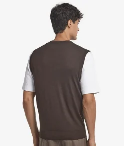 Gilet girocollo in Cashmere Ultrafine