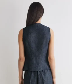 Gilet in lino lamè