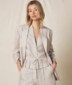 Gilet in lino lamè