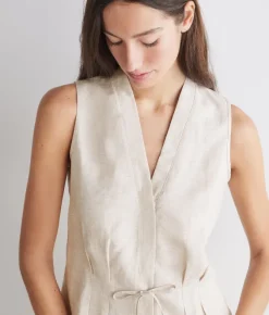 Gilet in lino lamè