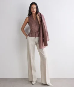 Gilet in lino lamè