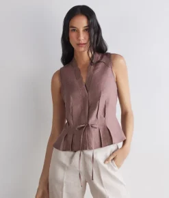 Gilet in lino lamè