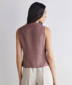 Gilet in lino lamè