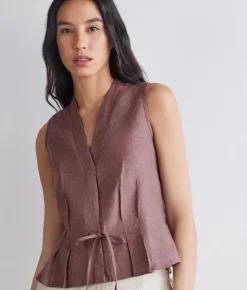 Gilet in lino lamè