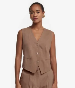 Gilet in lino viscosa