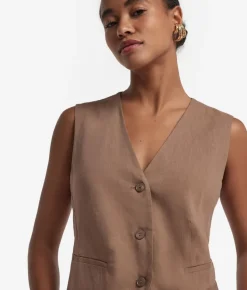 Gilet in lino viscosa