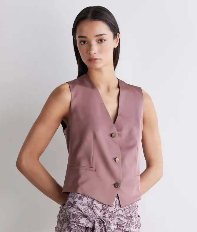 Gilet in raso opaco
