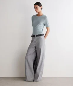 Girocollo a maniche corte in Cashmere Silkfine