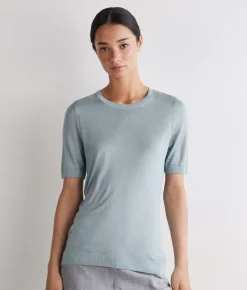 Girocollo a maniche corte in Cashmere Silkfine