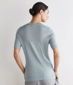 Girocollo a maniche corte in Cashmere Silkfine