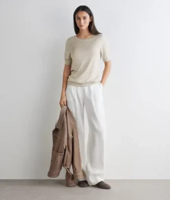 Girocollo a maniche corte in Cashmere Silkfine