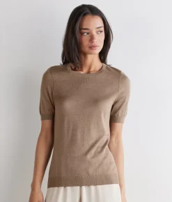 Girocollo a maniche corte in Cashmere Silkfine