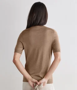 Girocollo a maniche corte in Cashmere Silkfine