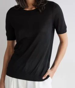 Girocollo a maniche corte in Cashmere Silkfine