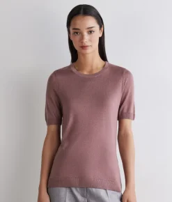 Girocollo a maniche corte in Cashmere Silkfine
