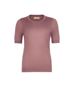 Girocollo a maniche corte in Cashmere Silkfine