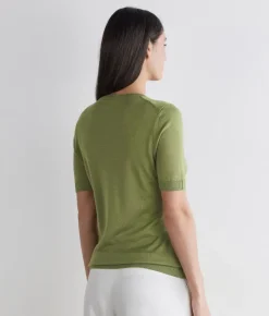 Girocollo a maniche corte in Cashmere Silkfine
