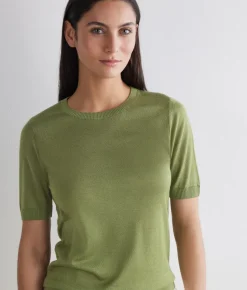 Girocollo a maniche corte in Cashmere Silkfine