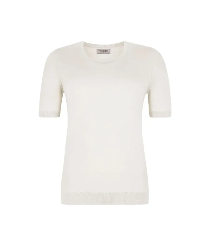 Girocollo a maniche corte in Cashmere Ultrafine