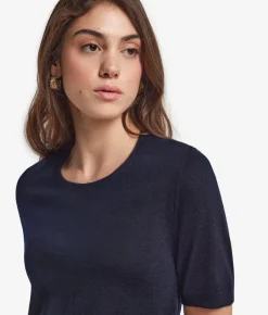 Girocollo a maniche corte in Cashmere Ultrafine