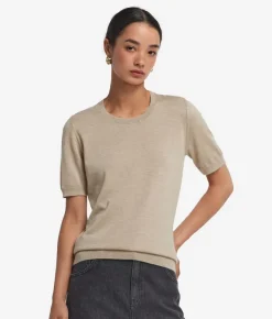 Girocollo a maniche corte in Cashmere Ultrafine