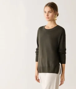 Girocollo con spacchi in Cashmere Ultrafine