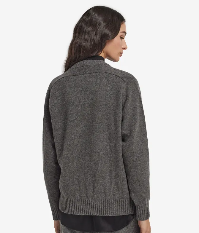 Girocollo con trecce e strass in Cashmere Ultrasoft