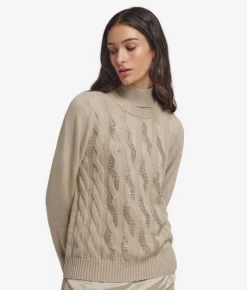 Girocollo con trecce e strass in Cashmere Ultrasoft