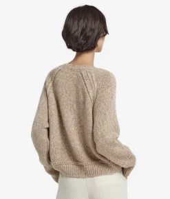 Girocollo con trecce in Cashmere Undyed Tricot