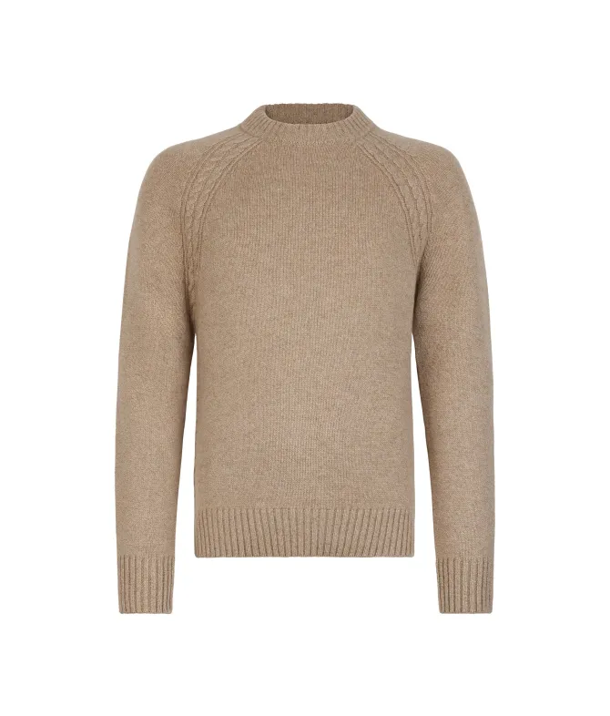 Girocollo con trecce in Ultrasoft Undyed Cashmere