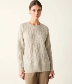 Girocollo coste intrecciate in Cashmere Ultrasoft