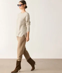 Girocollo coste intrecciate in Cashmere Ultrasoft