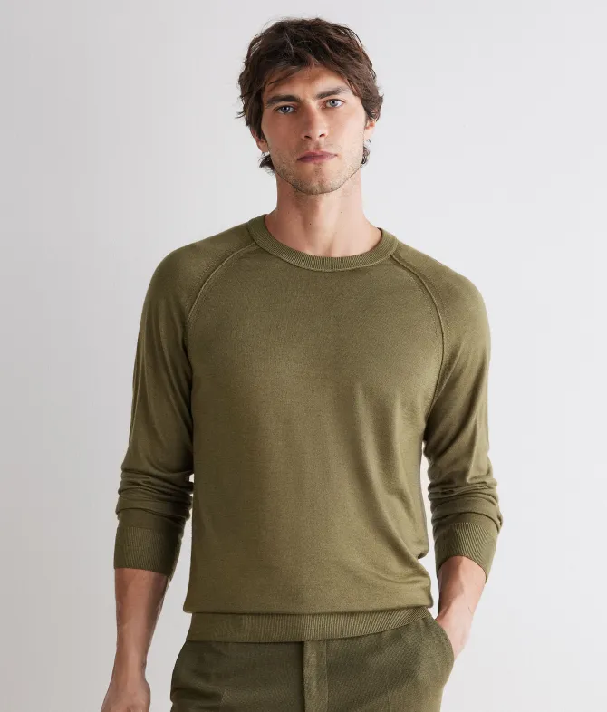 Girocollo manica raglan in Cashmere Ultrafine