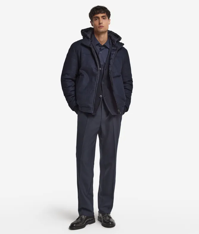 Giubbino reversibile in seta e cashmere