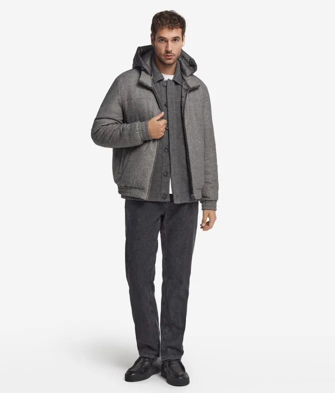Giubbino reversibile in seta e cashmere