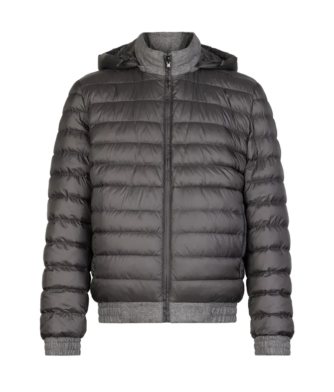 Giubbino reversibile in seta e cashmere