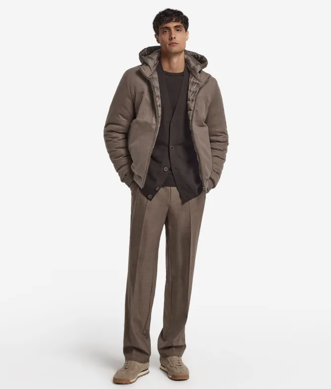Giubbino reversibile in seta e cashmere