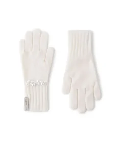 Guanti con perle in Cashmere Ultrasoft