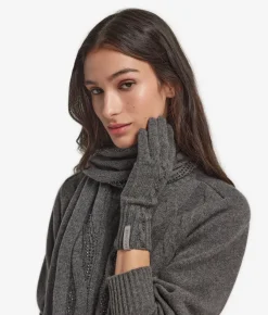 Guanti con trecce e strass in Cashmere Ultrasoft
